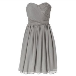Tevolio Strapless Chiffon Dress in Light Gray